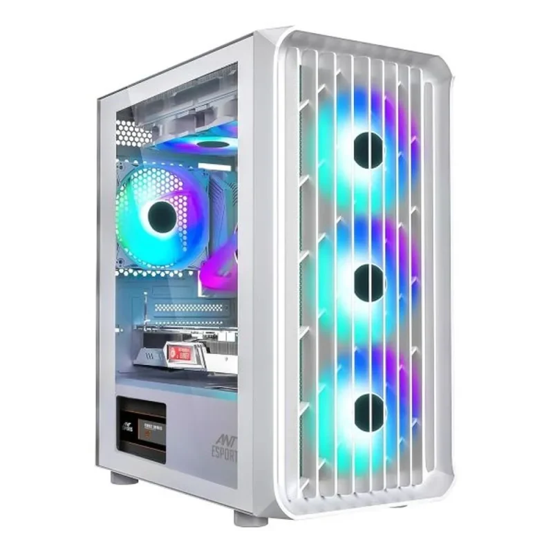 ant esports 205 air white argb mid tower pc case