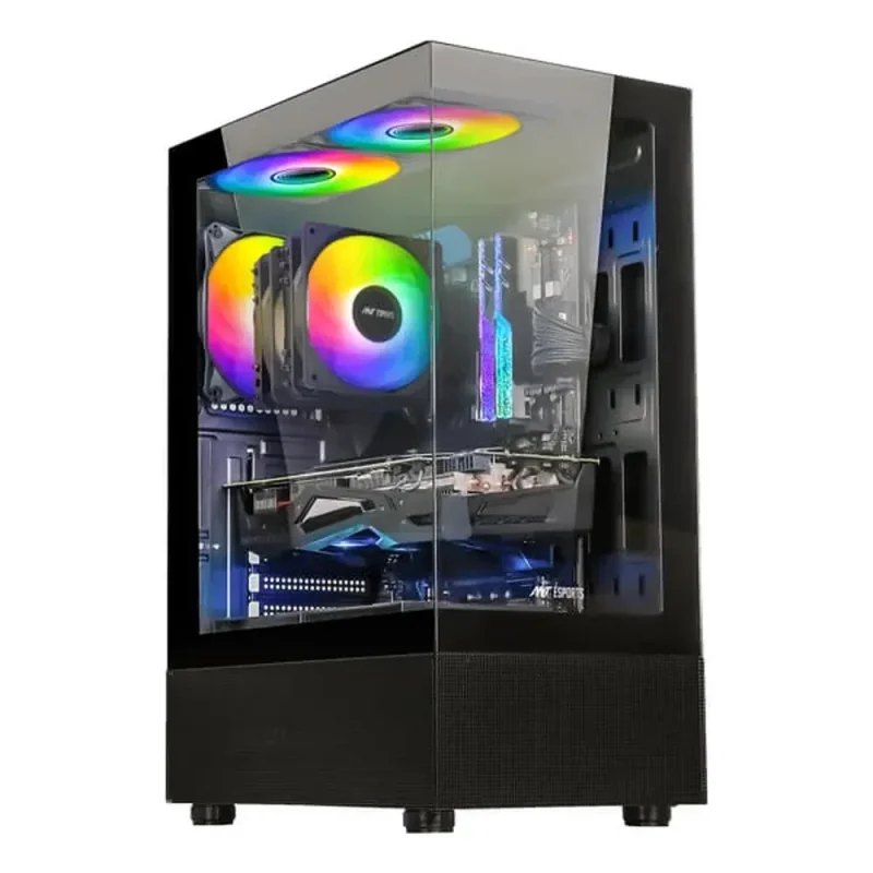 ant esports crystal x2 atx mid tower argb gaming case black