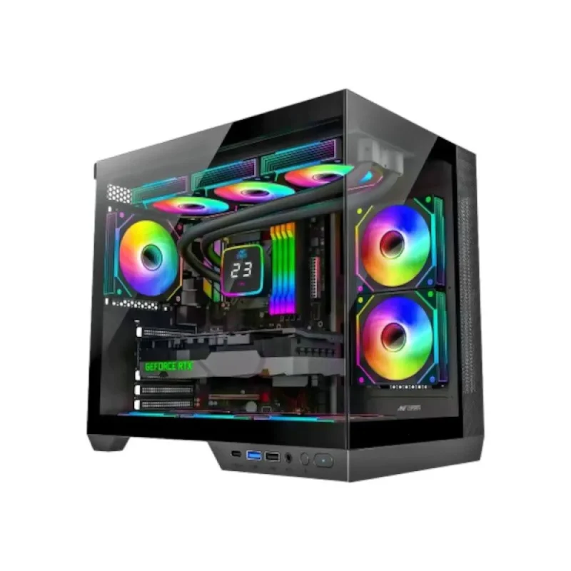 ant esports crystal x4 argb mini tower case black