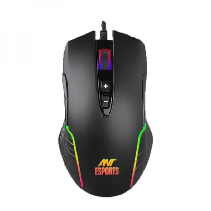 ant esports gm500 rgb wired gaming mouse 7 macro keys 400dpi ambidextrous black