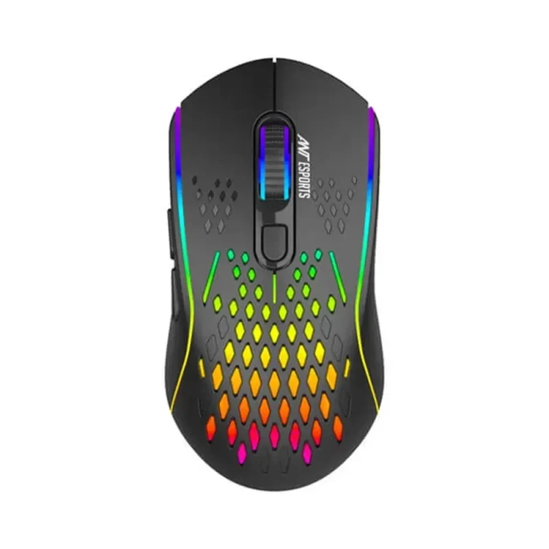 ant esports gm700 wireless rgb gaming mouse 4800dpi 6 macro buttons