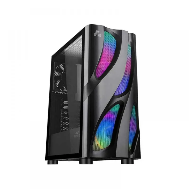 ant esports ice 320tg rgb mid tower pc case black