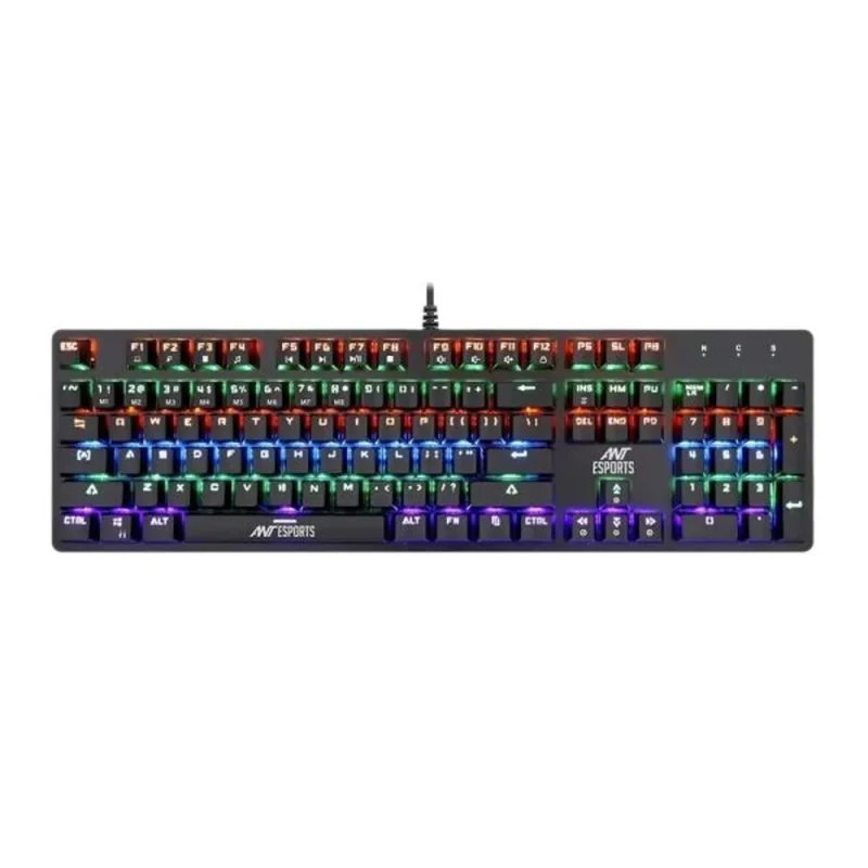 ant esports mk3200 v2 full size mechanical gaming keyboard black red linear switch