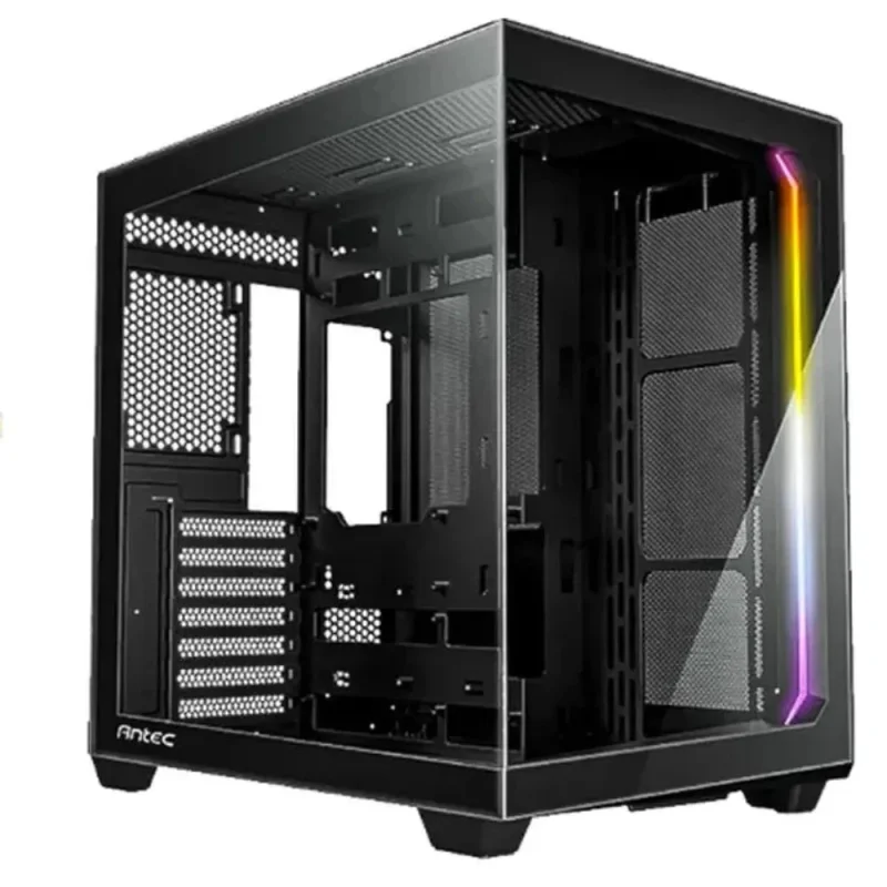 antec c5 atx mid tower case no fans black