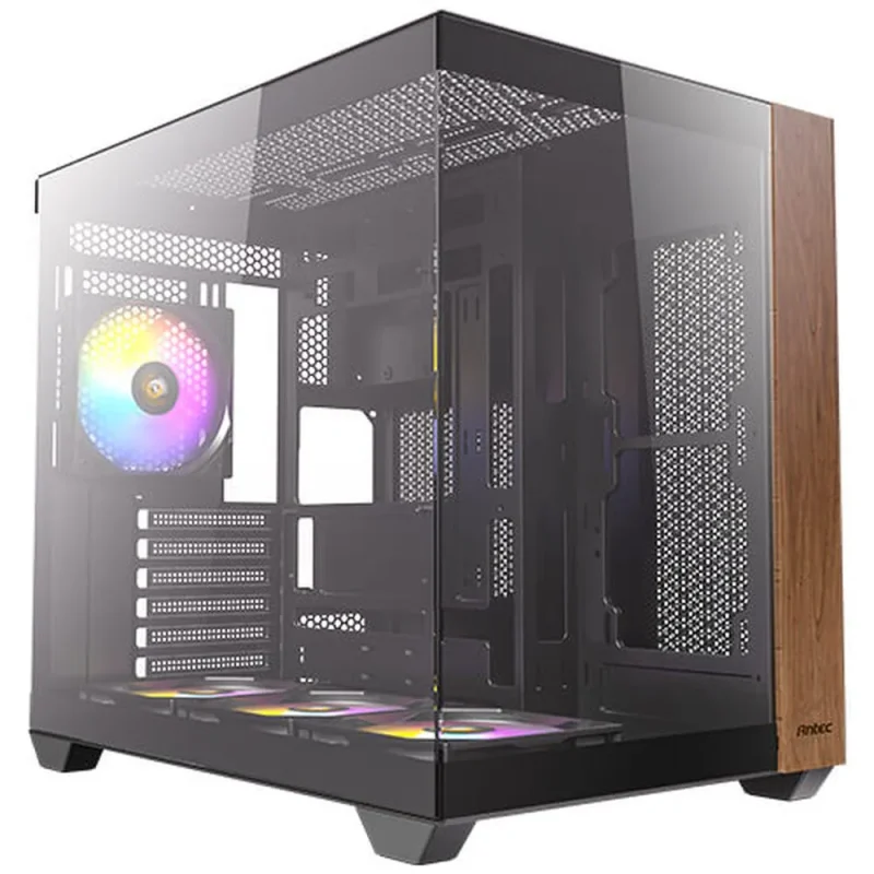 antec cx800 wood argb atx mid tower black case