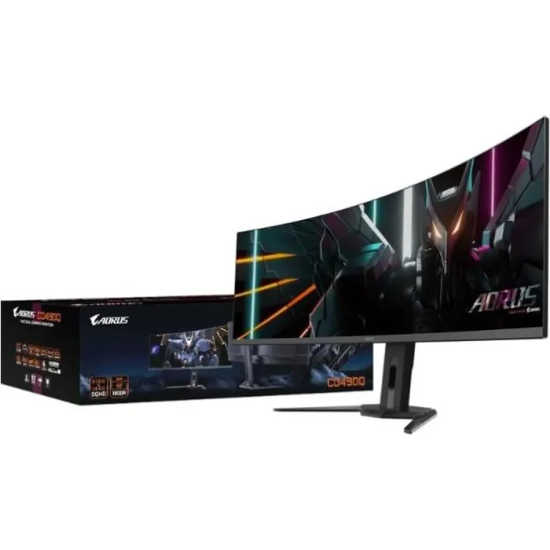 aorus co49dq 49 qhd 144hz oled gaming monitor 99 srgb 0 3ms amd freesync