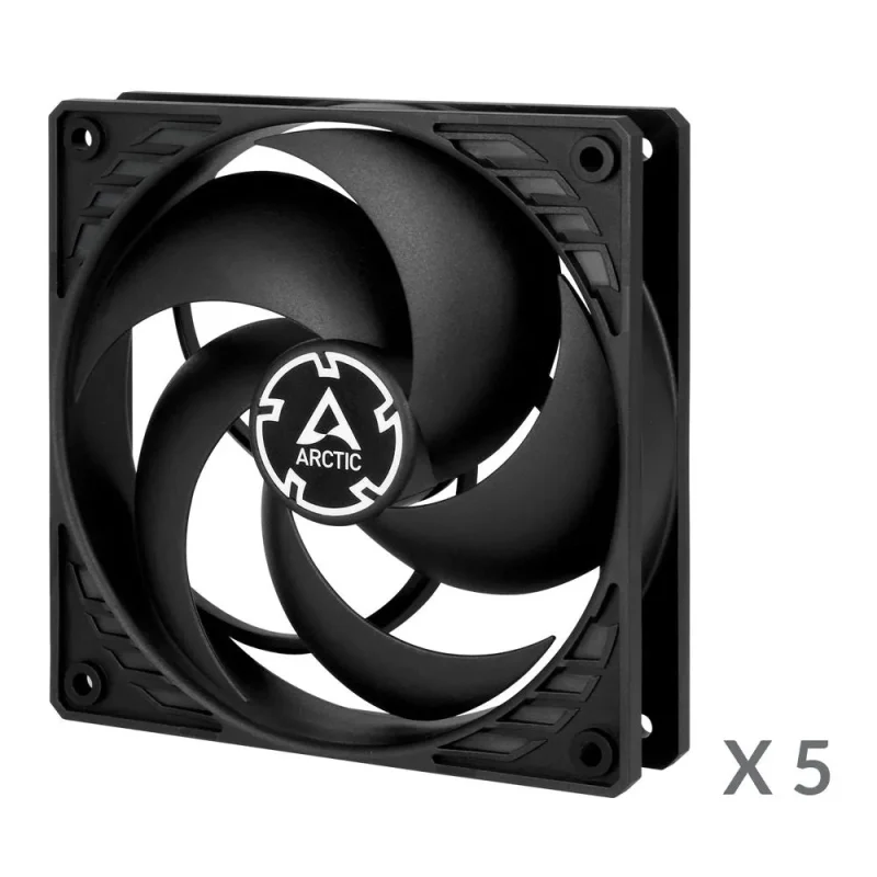 arctic p12 120mm black pwm fans 5 pack