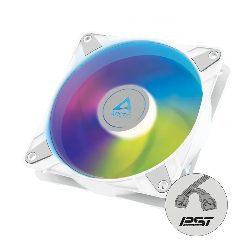 arctic p14 pwm pst argb 140mm white cpu fan