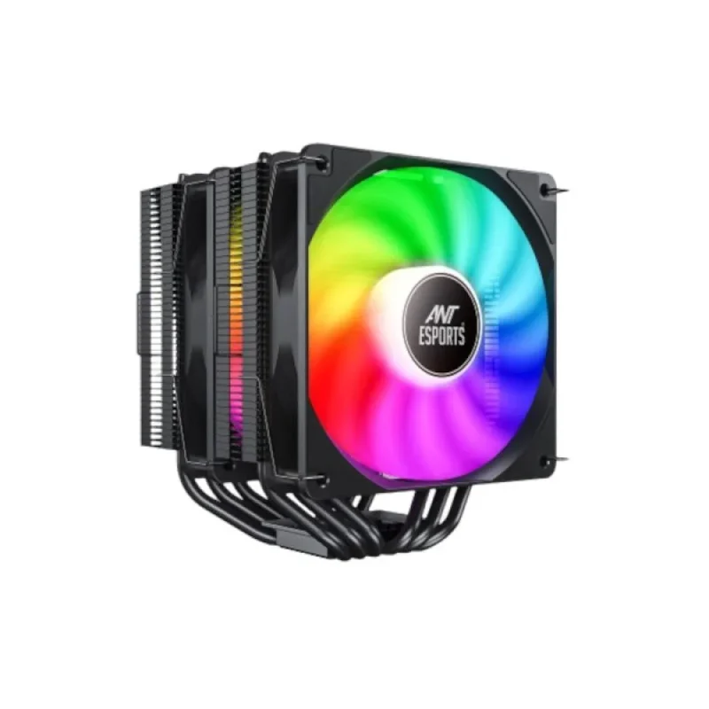 argb dual tower cpu cooler ant esports ice c621 black