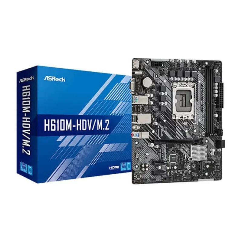 asrock h610m hdv m 2 intel motherboard w ddr4 support