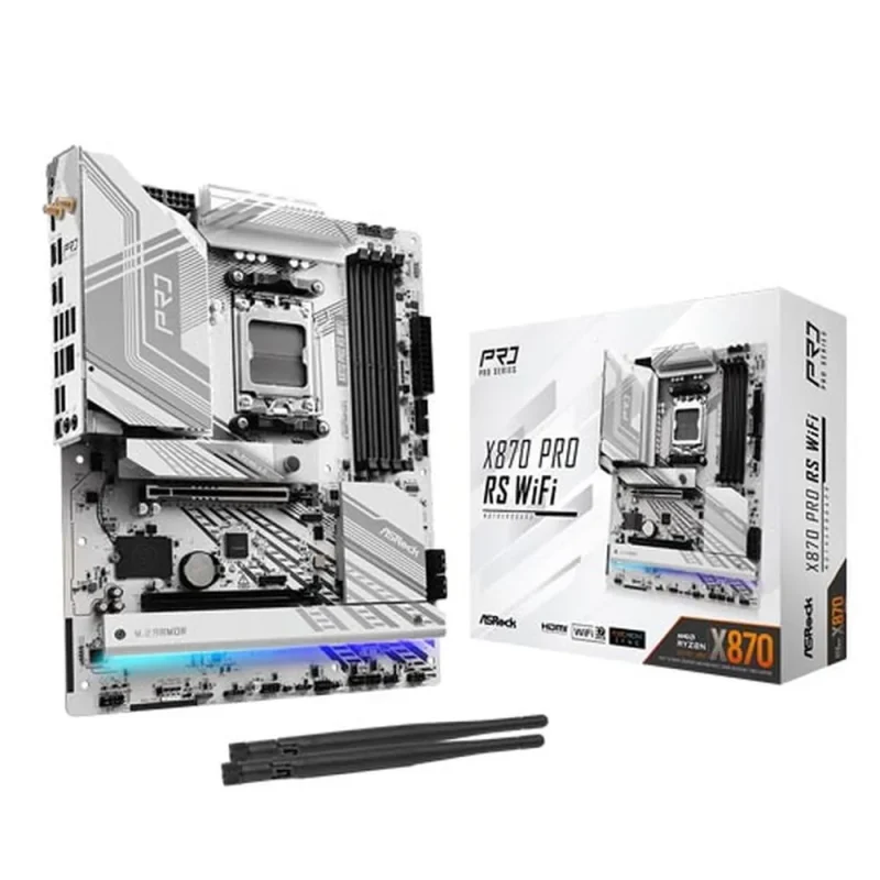 asrock x870 pro rs wifi ddr5 motherboard white