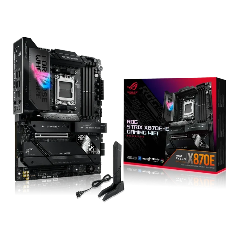 asus rog strix x870e e wifi ddr5 amd motherboard