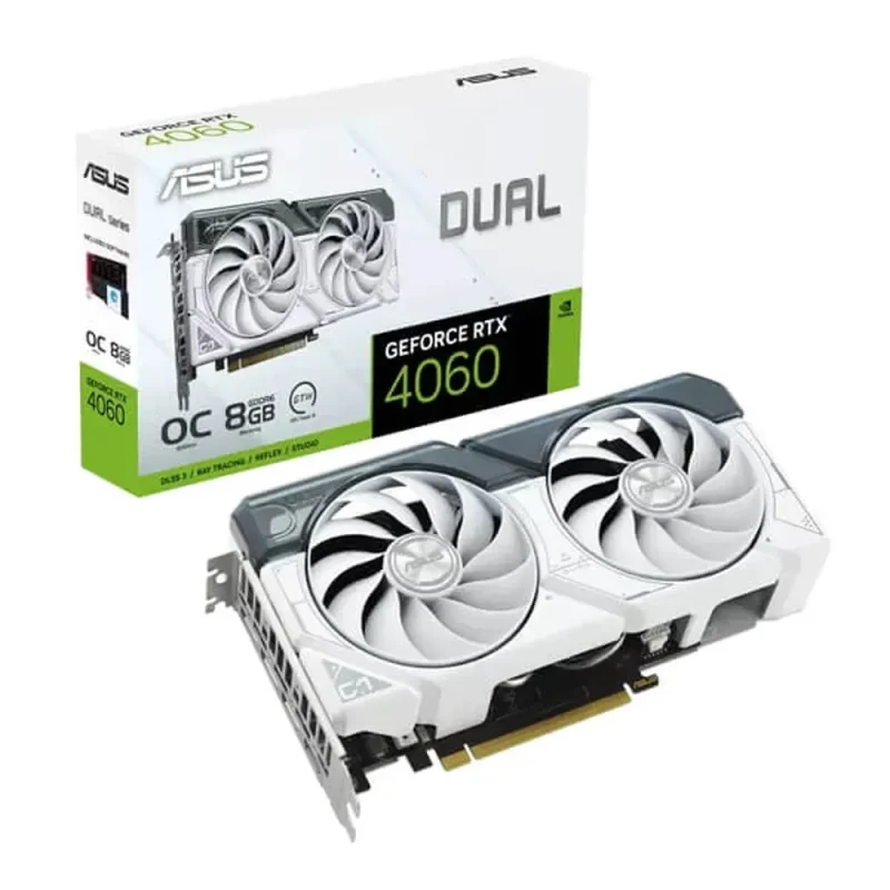 asus rtx 4060 oc edition white 8gb graphics card