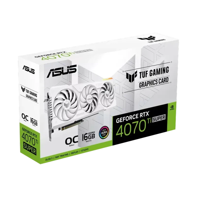 asus tuf gaming rtx 4070 ti super 16gb white gpu