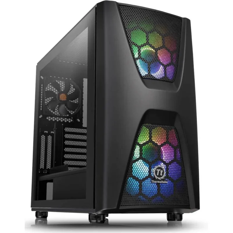 commander c34 tg argb mid tower case black