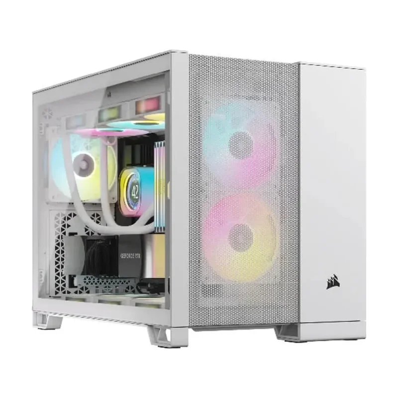 corsair 2500d airflow white mini itx tower dual chamber design