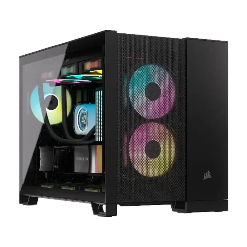 corsair 2500d black dual chamber mini tower airflow optimized