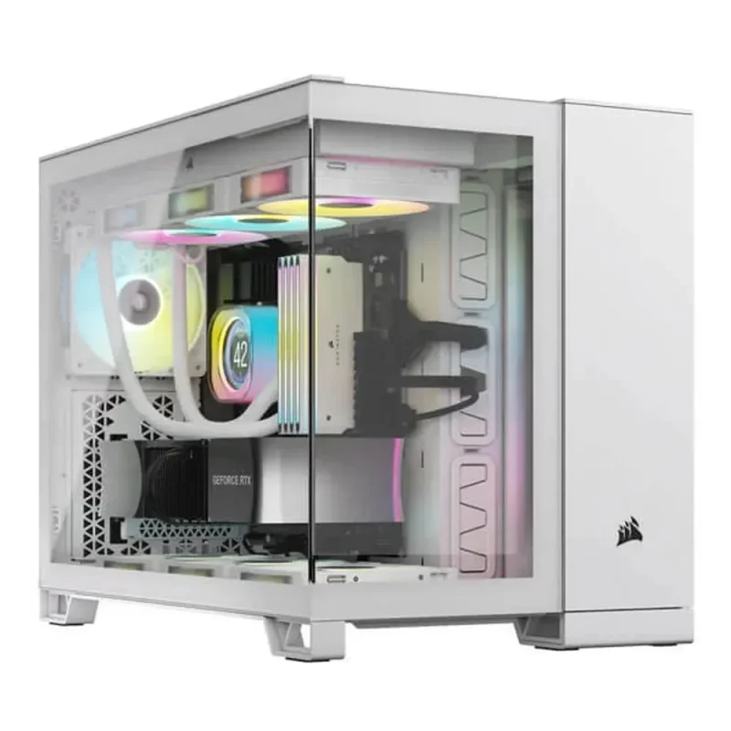 corsair 2500x dual chamber white atx mid tower cabinet