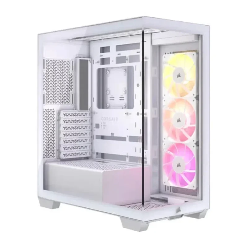 corsair 3500x white argb eatx mid tower cabinet