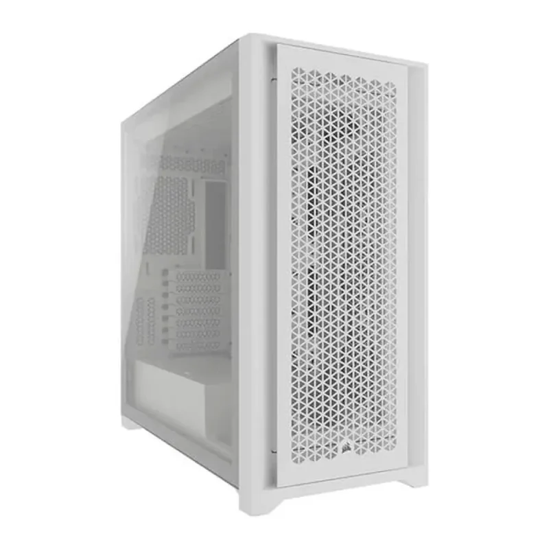 corsair 5000d core white mid tower atx case with airflow