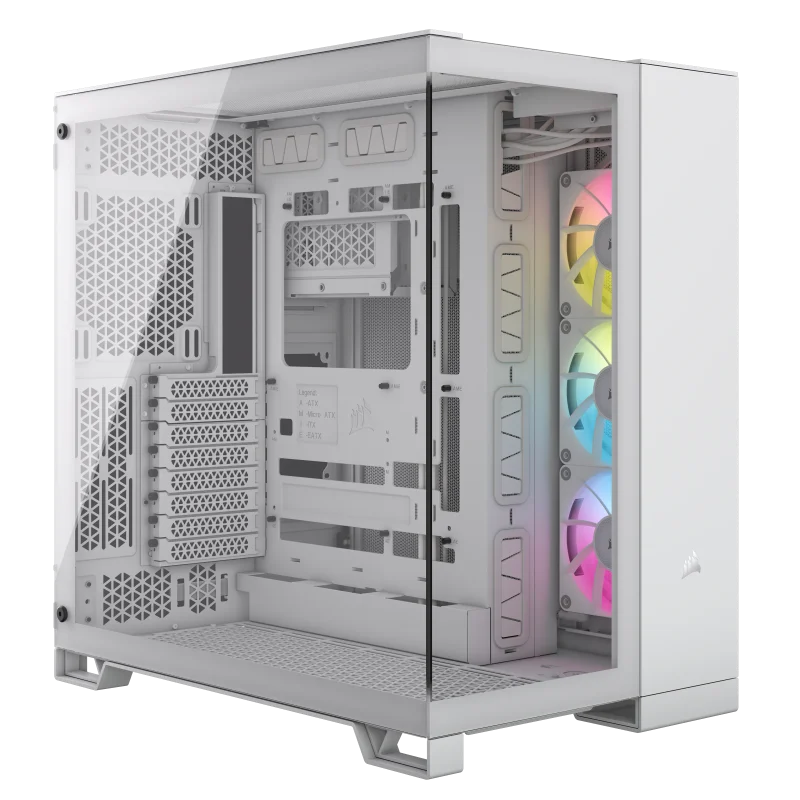 corsair 6500x atx mid tower white dual chamber cabinet