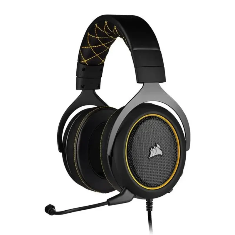 corsair hs60 pro 7 1 surround sound gaming headset yellow pc ps4 xbox one