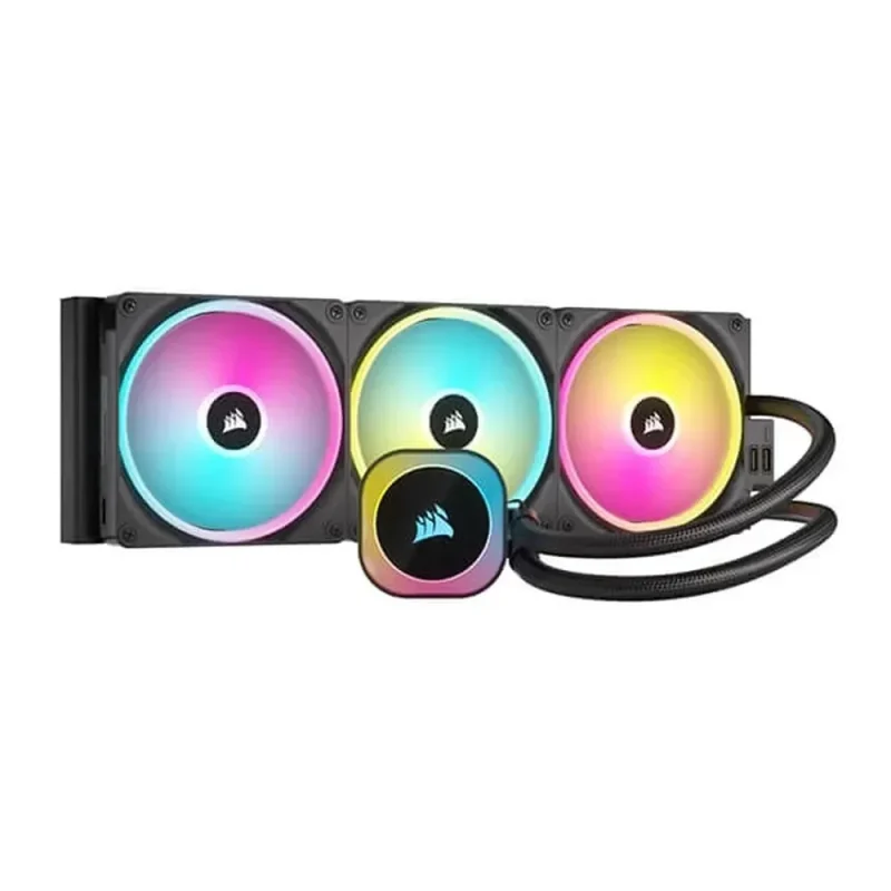 corsair icue h170i rgb 420mm aio liquid cooler black