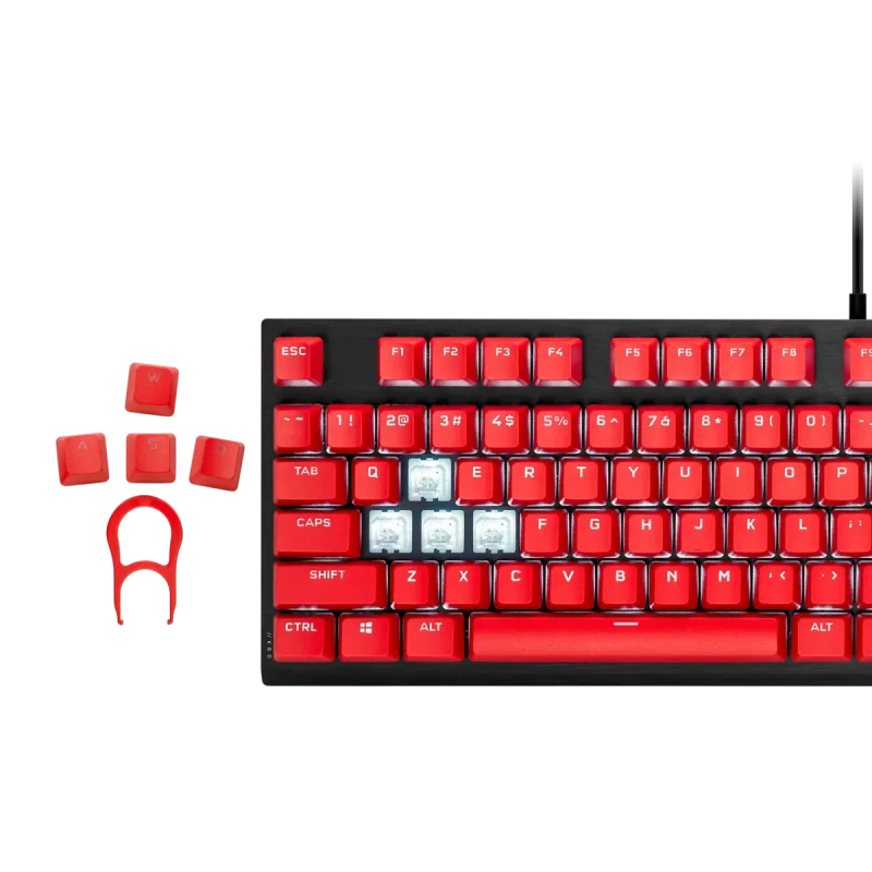 corsair pbt red pro keycap set double shot edition