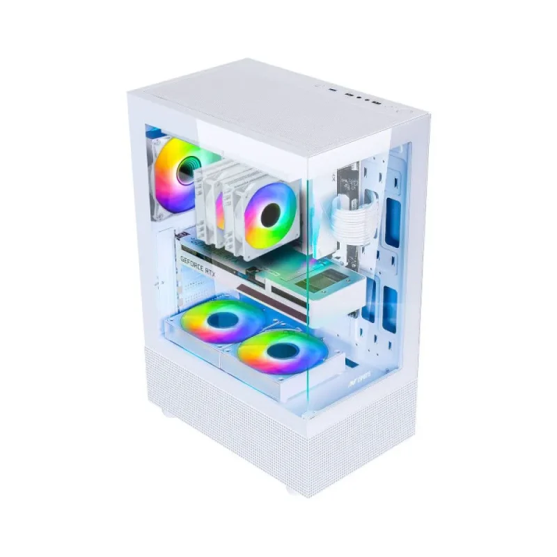 crystal x2 argb mid tower case white edition