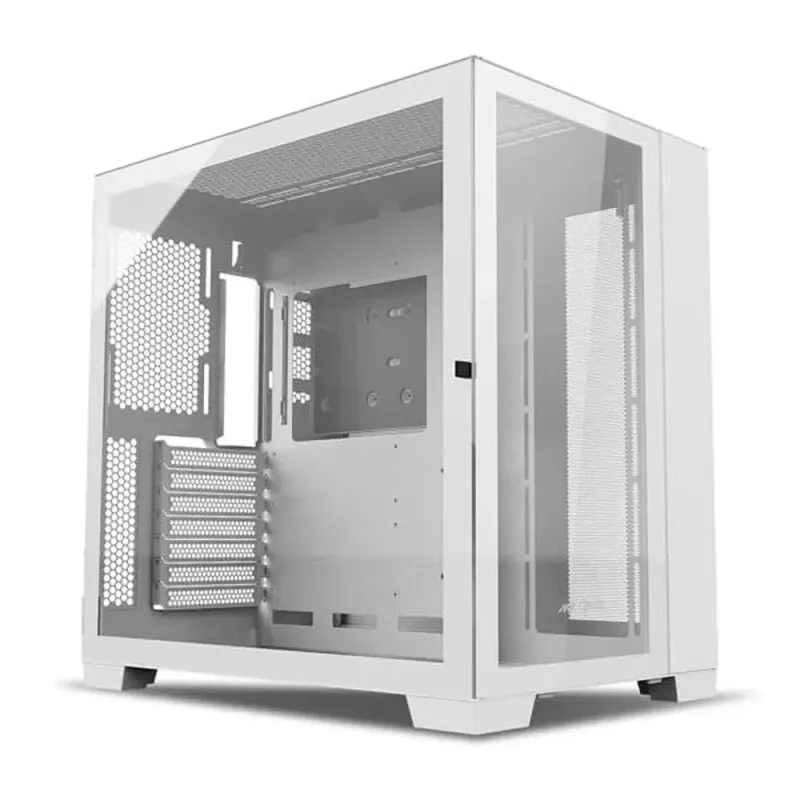 crystal xl white atx mid tower pc case by ant esports