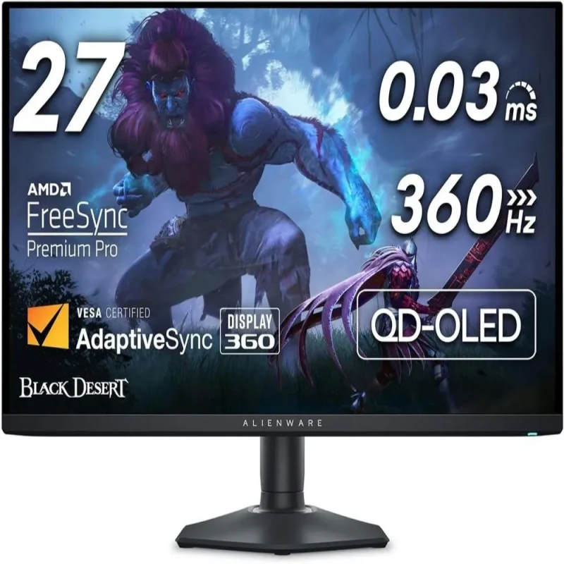 dell alienware 27 2k 360hz oled gaming monitor w amd freesync