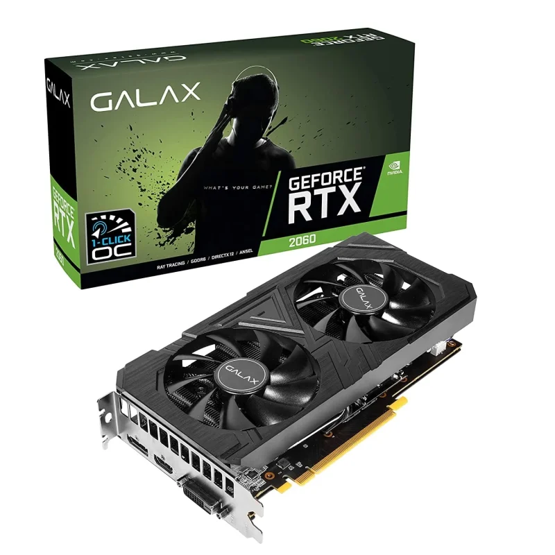 galax geforce rtx 2060 ex 6gb gpu with 1 click oc