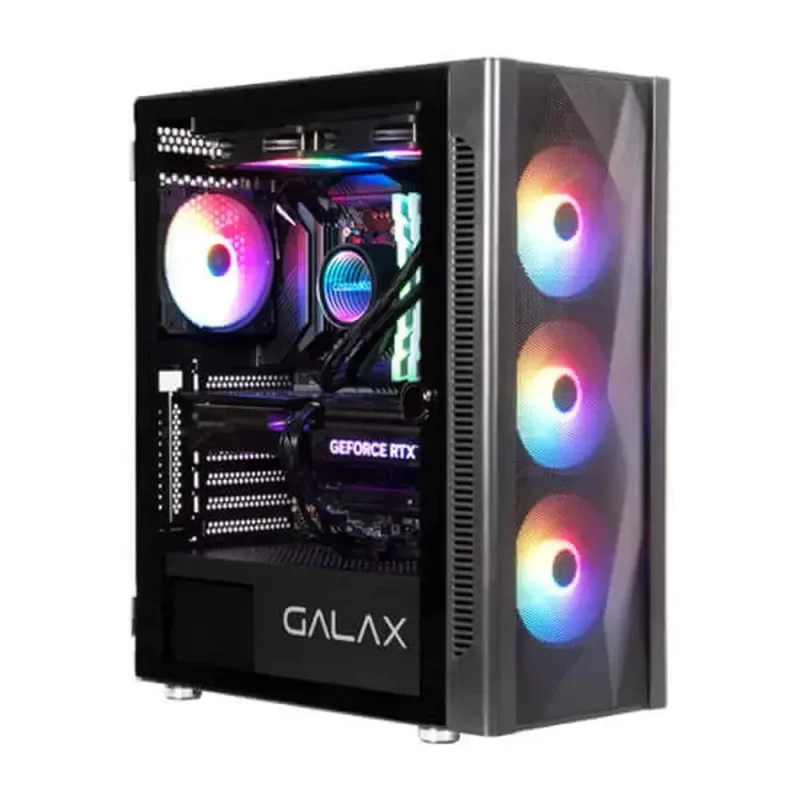 galax revolution 06 black atx mid tower mesh argb case