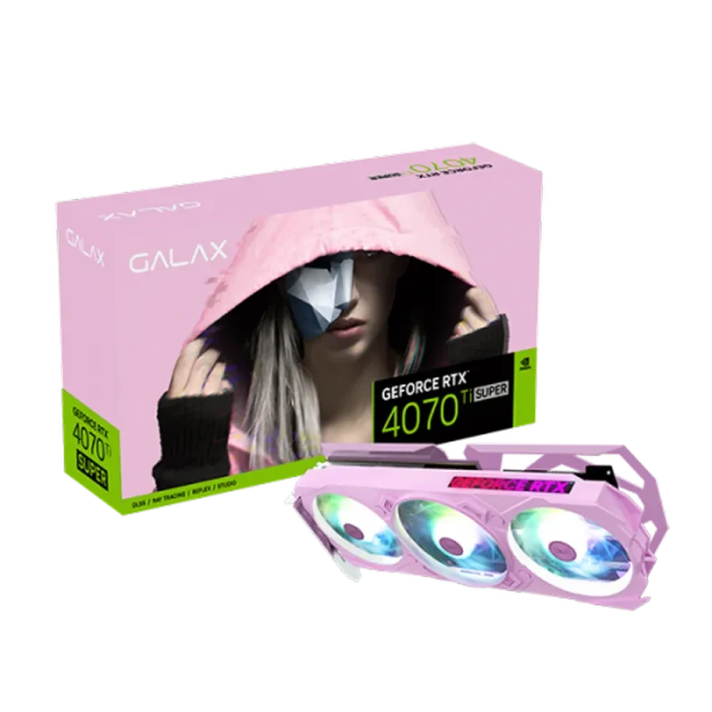 galax rtx 4070 ti super ex gamer pink 16gb oc graphic card