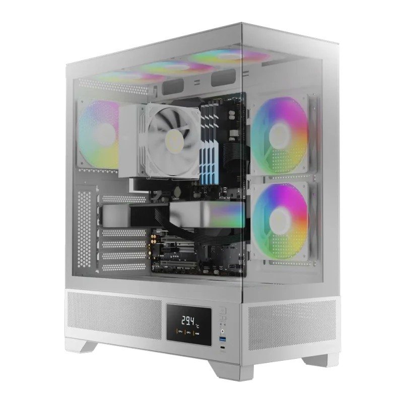 gamdias atlas m1 argb white mid tower cabinet