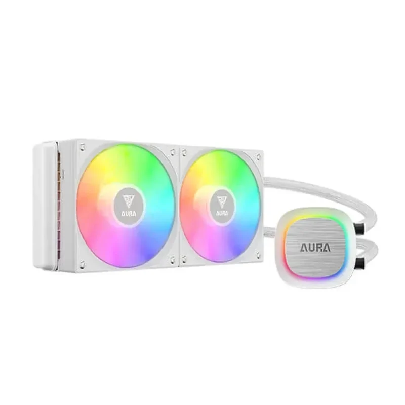 gamdias aura gl240 v2 argb white liquid cooler