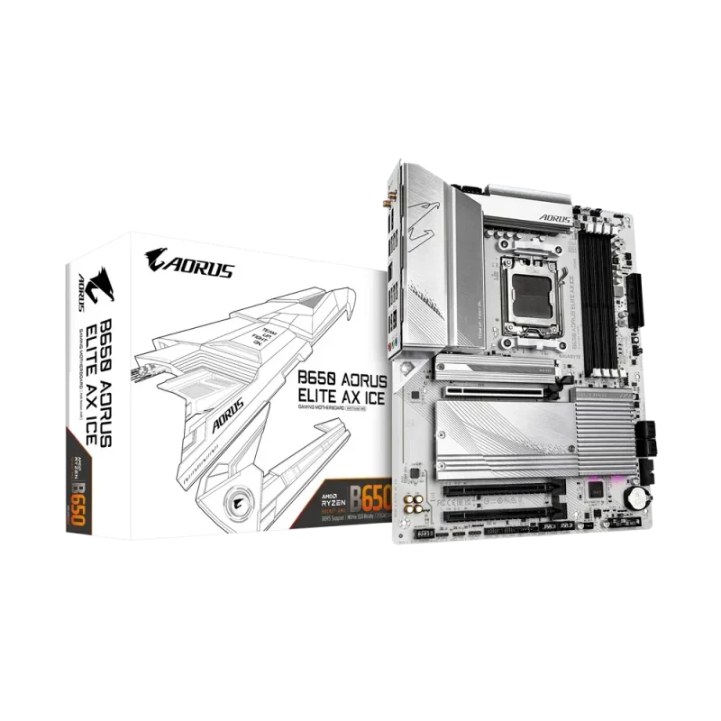 gigabyte b650 aorus elite ax ice white motherboard