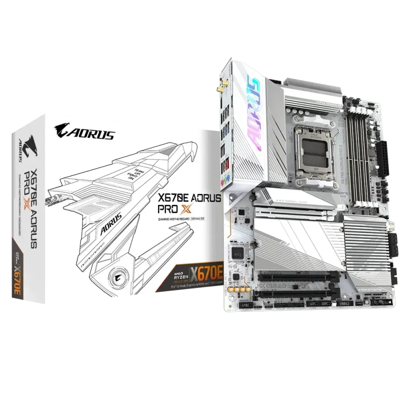 gigabyte x670e aorus pro x ddr5 amd motherboard white