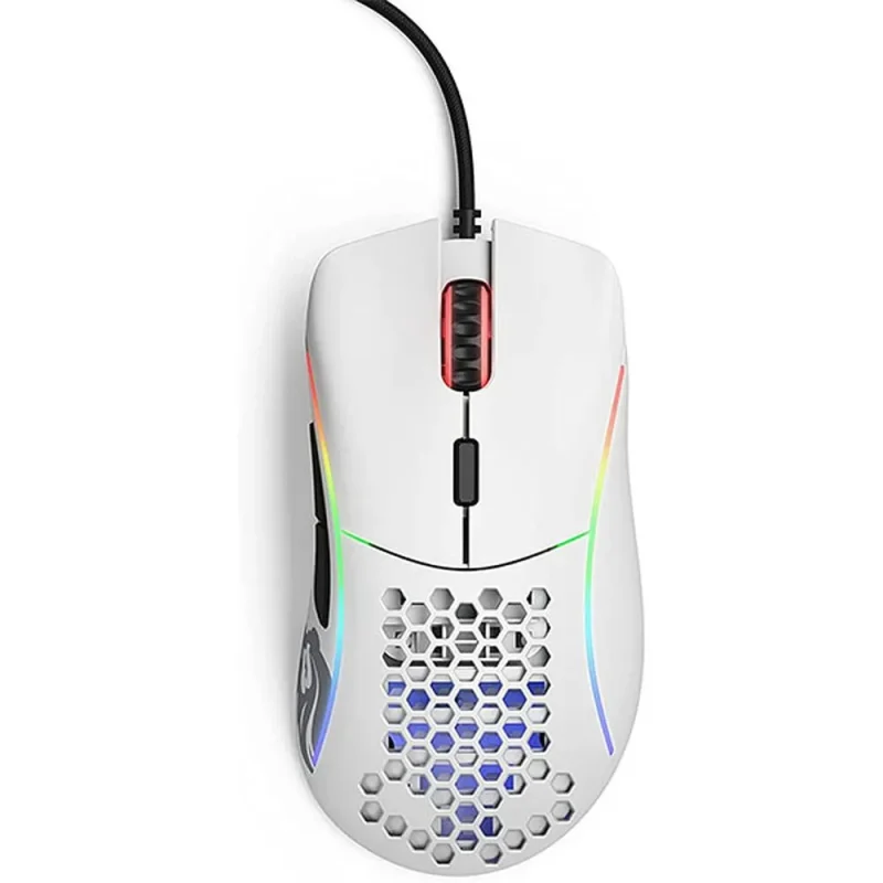 glorious model d minus white wired gaming mouse 12000dpi 6 macro buttons