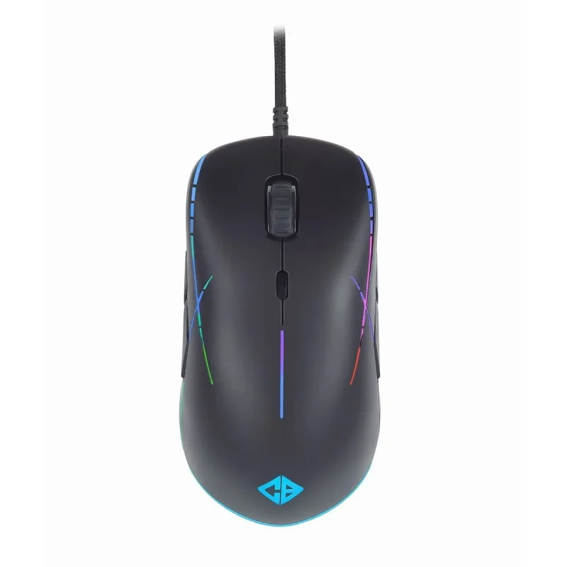 gravity rgb gaming mouse 6400dpi 8 macro buttons black