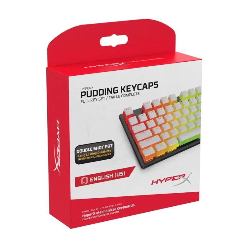 hyperx double shot pbt pudding keycaps white