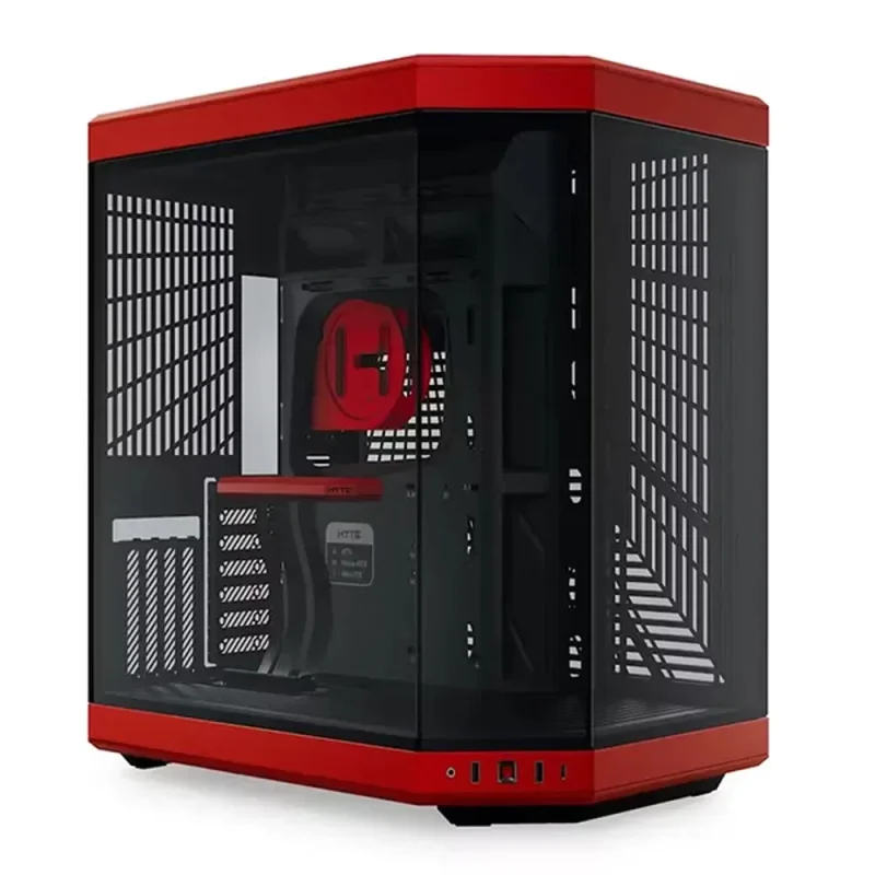 hyte y70 e atx mid tower pc case black red