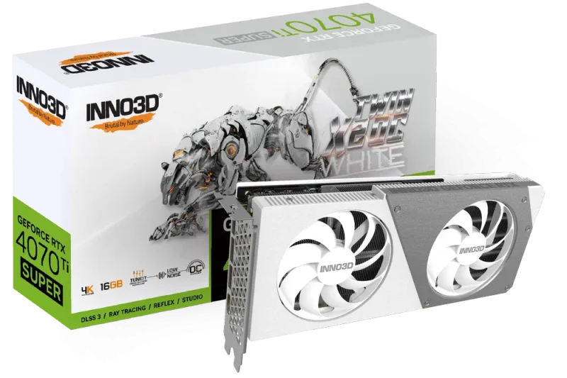 inno3d geforce rtx 4070 ti super twin x2 oc 16gb white gpu