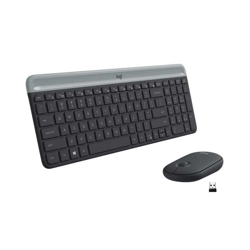 logitech mk470 slim wireless keyboard mouse graphite