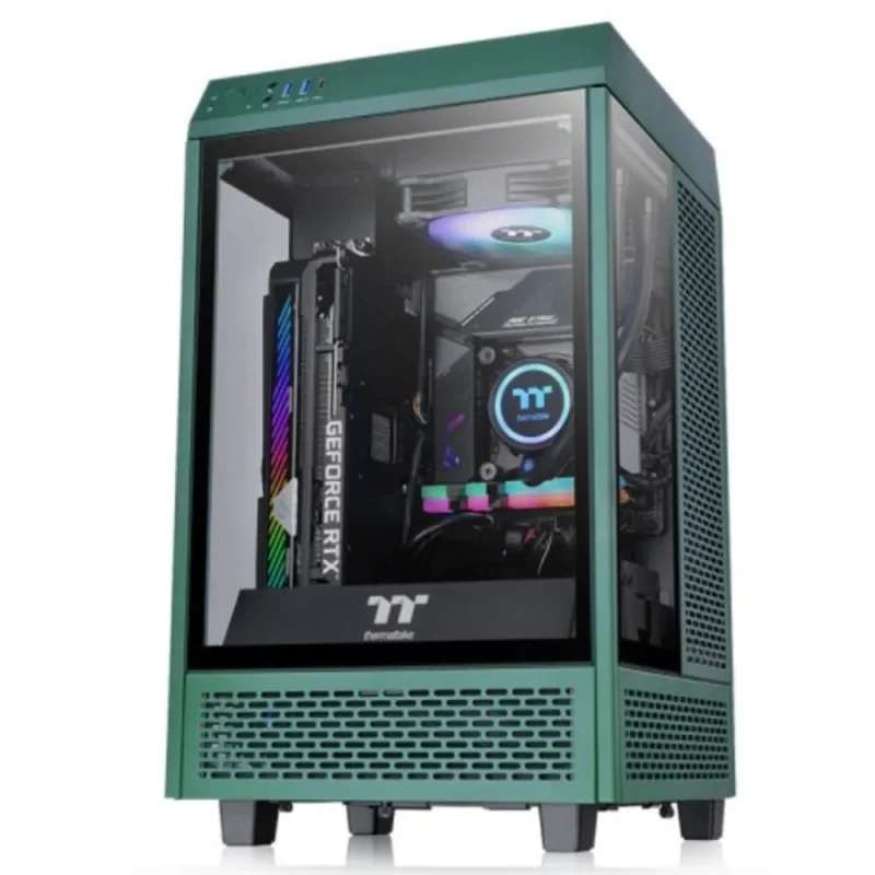 mini itx gaming tower racing green the tower 100 by thermaltake