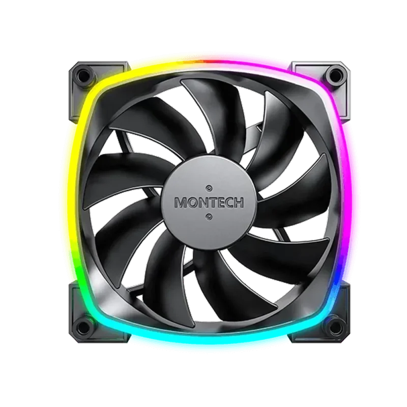 montech ax120 120mm argb pwm cabinet fan black single