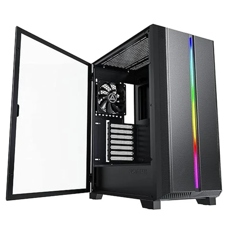 montech sky one lite mesh argb black mid tower pc case