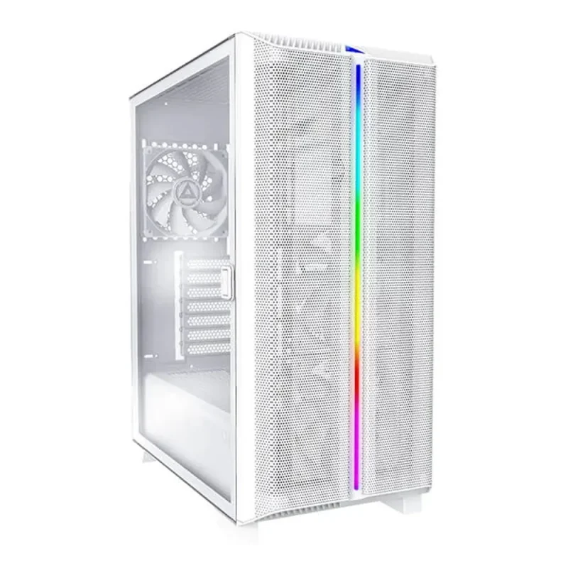 montech sky one lite white mesh atx mid tower w argb