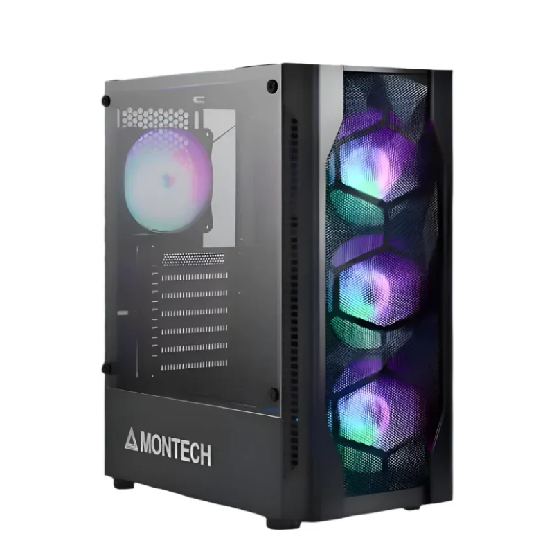 montech x1 black atx mid tower pc case