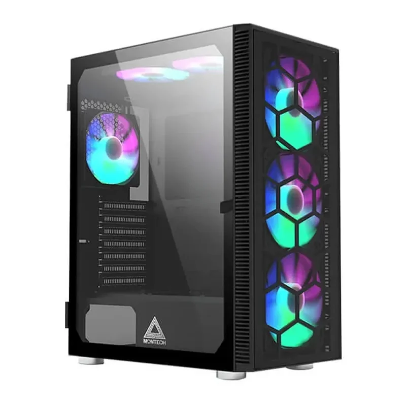 montech x3 glass rgb eatx mid tower case black